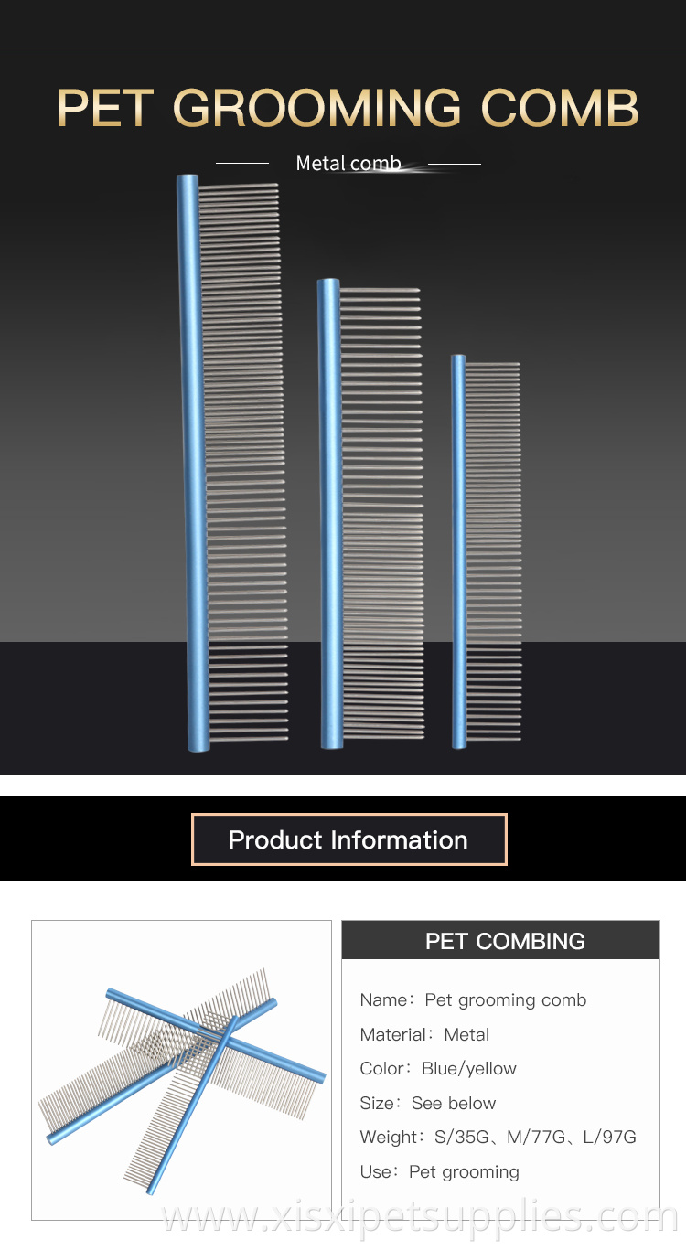 Factory Wholesale Various Size Stainless Steel Pet Cat Hair Comb Pet Flea Comb For Dogs